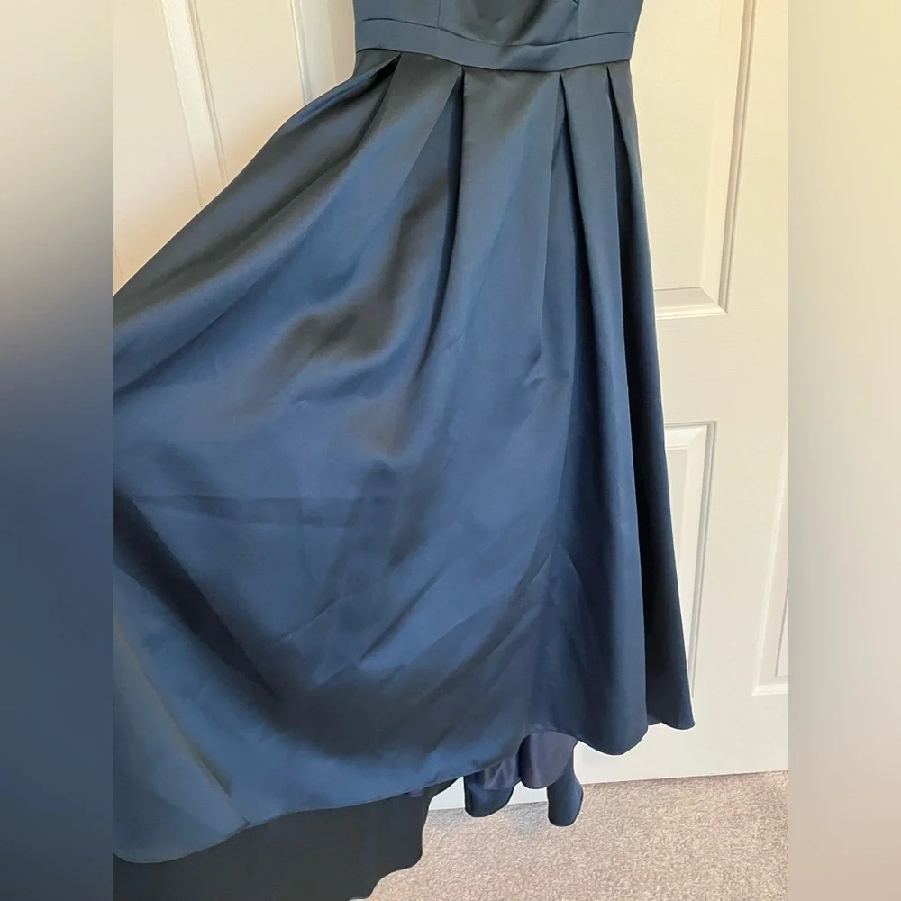 Xscape Women's Sweetheart-Neck High-Low Ballgown, Midnight Blue, size 6, worn 1x - Picture 7 of 13